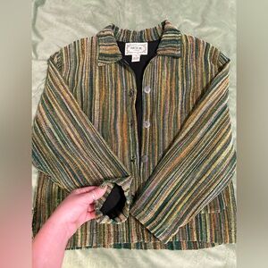 Tantrums Colorful Striped Button-Up jacket